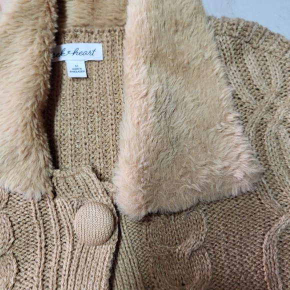 New‎ Derek Heart Women's Sweater Size Medium Brown Long Sleeve Button Warm Top - Picture 16 of 16